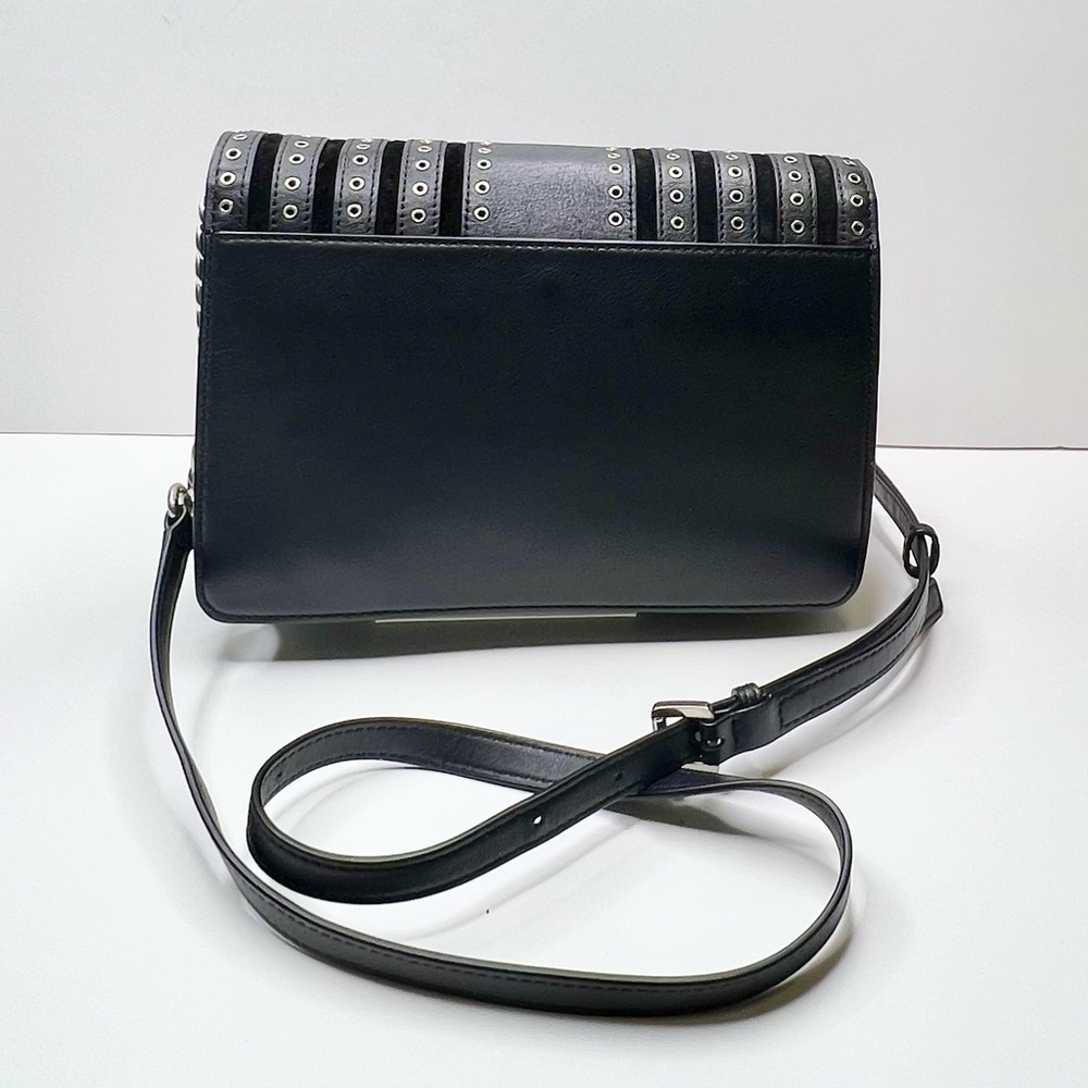 Michael Kors Brooklyn Grommet Crossbody Black Medium - Picture 7 of 13